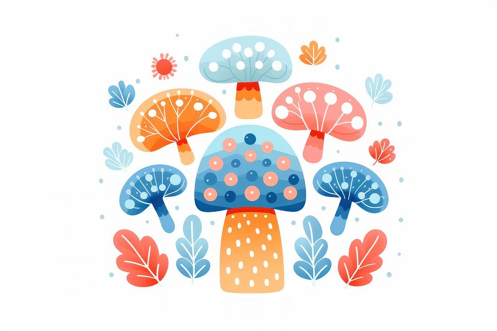 Minimal mini mushroom art pattern creativity. AI generated Image by rawpixel.