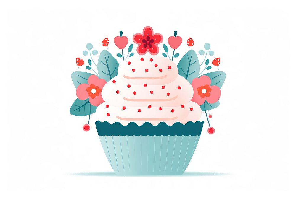 Minimal mini cupcake dessert cream food. AI generated Image by rawpixel.