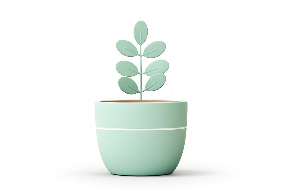 Minimal plant pot herbs vase leaf. AI generated Image by rawpixel.