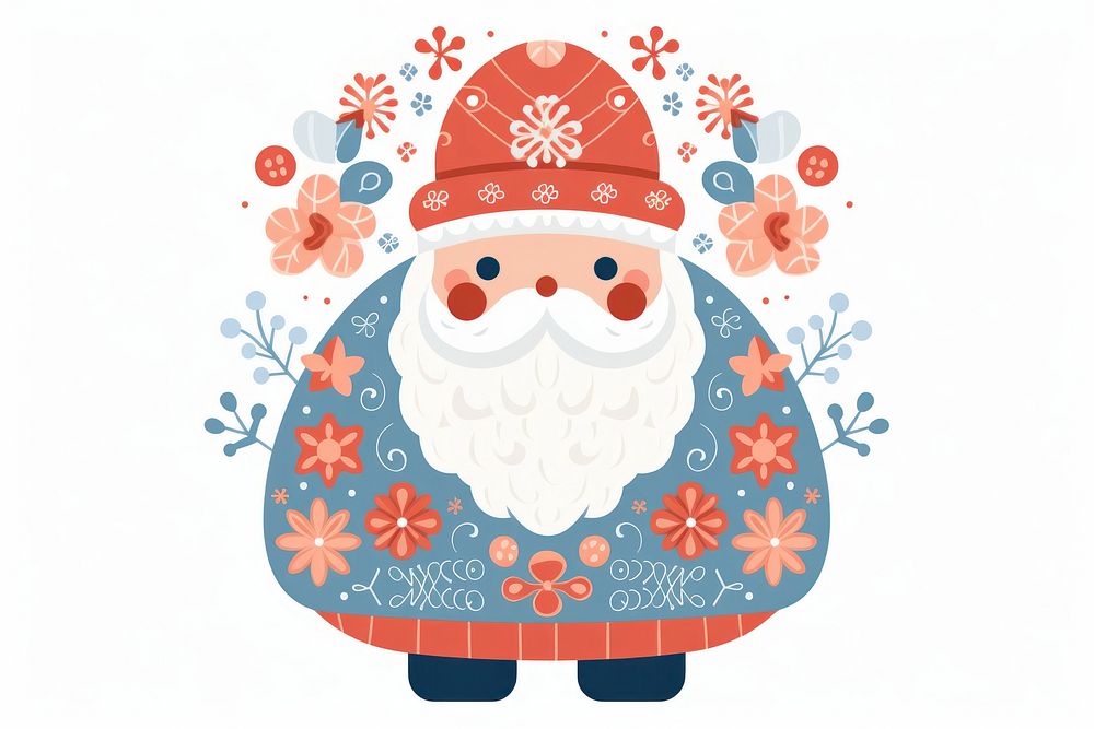 Minimal santa claus art snowman pattern. AI generated Image by rawpixel.