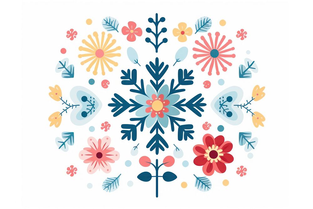 Minimal snowflake art pattern creativity. AI generated Image by rawpixel.