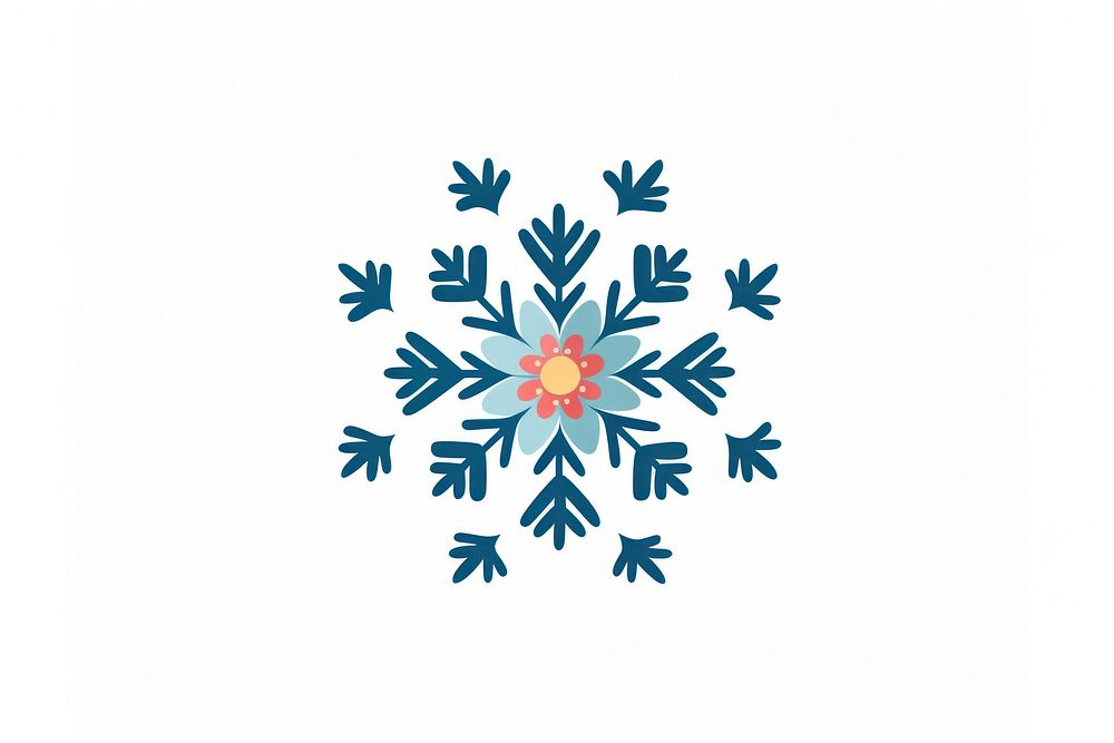 Minimal snowflake pattern white art. AI generated Image by rawpixel.