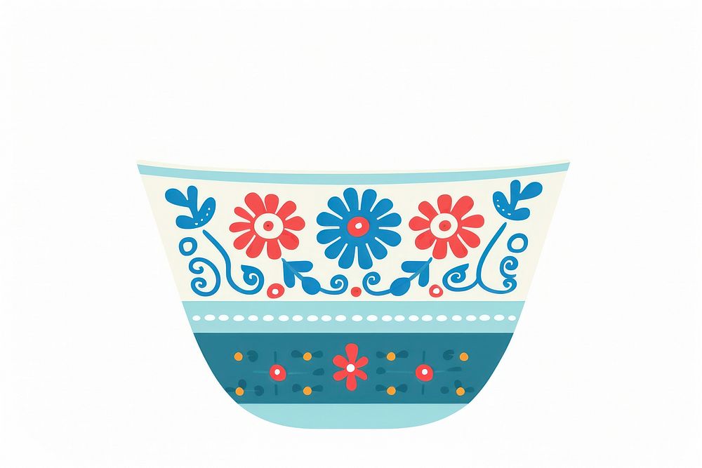 Vector bowl art porcelain pattern. AI generated Image by rawpixel.