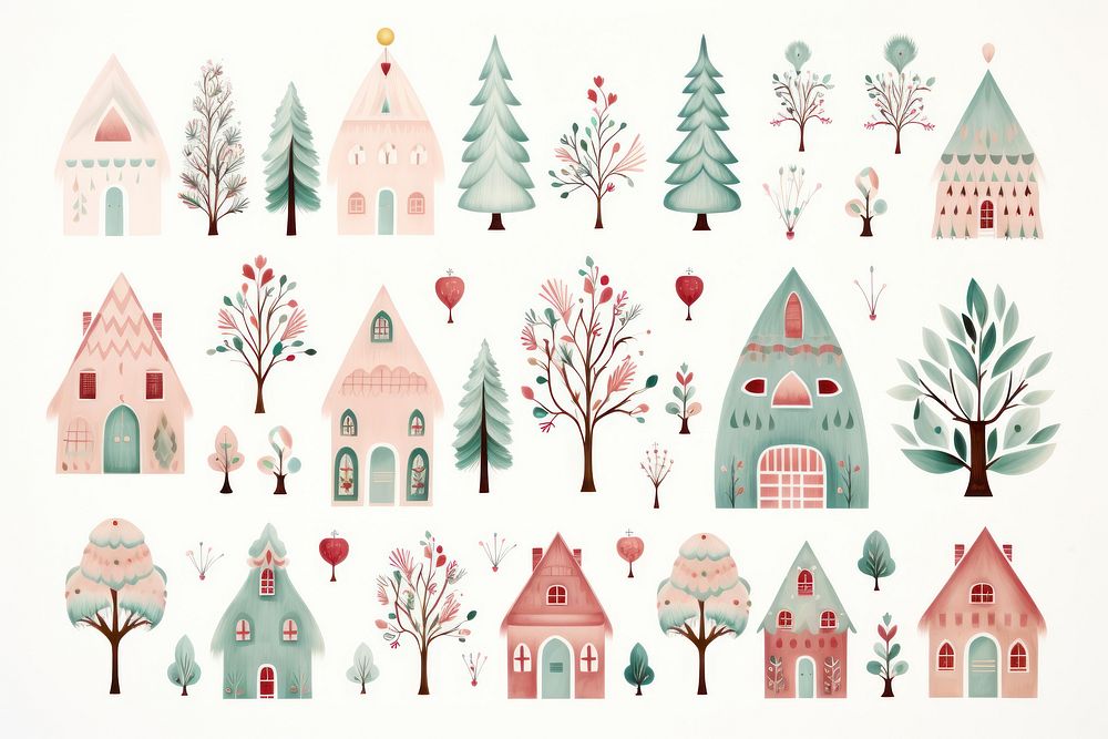 Christmas pattern confectionery architecture. AI generated Image by rawpixel.