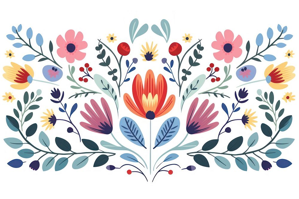 Flower boarder art backgrounds pattern. AI generated Image by rawpixel.
