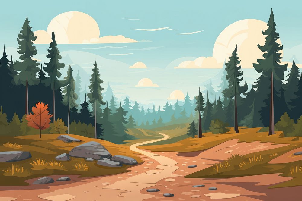 Hiking trails wilderness landscape outdoors. AI generated Image by rawpixel.