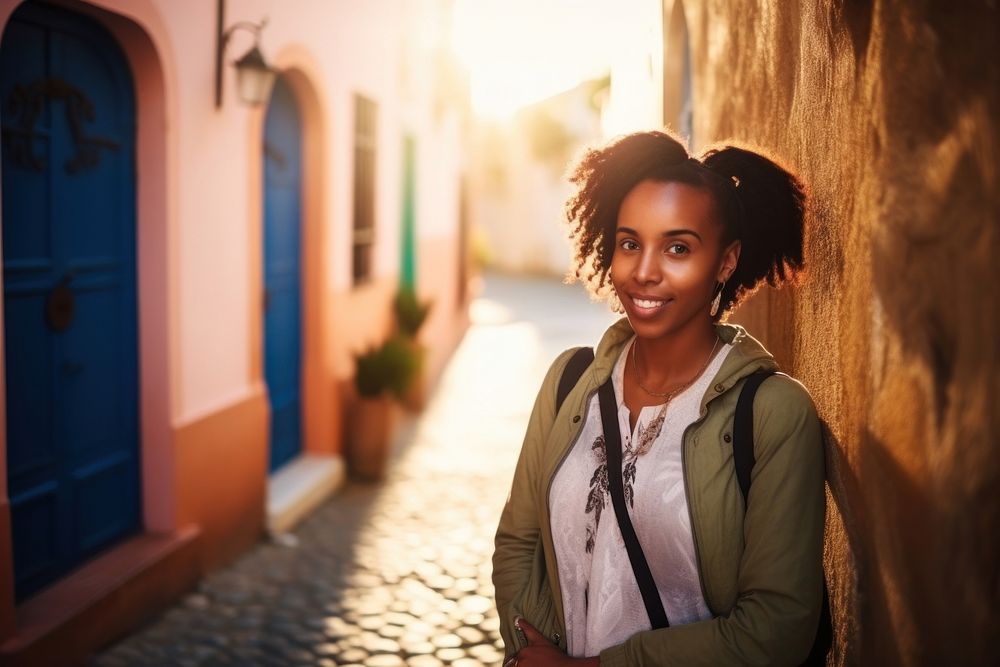 African american woman standing portrait travel. AI generated Image by rawpixel.