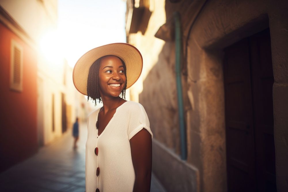 African american woman portrait standing travel. AI generated Image by rawpixel.