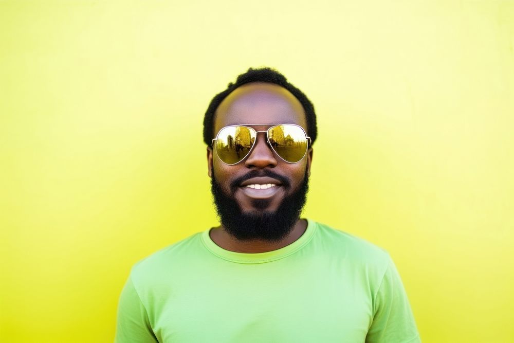 African american man portrait glasses sunglasses. AI generated Image by rawpixel.