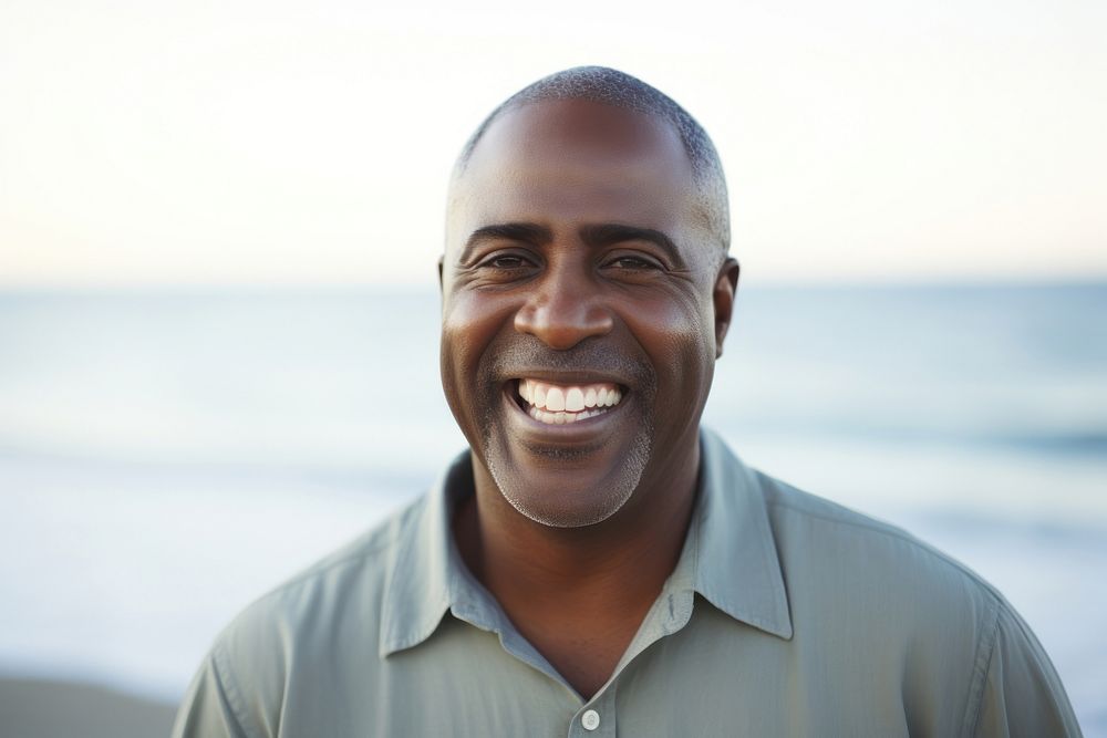 Mature african american man portrait adult smile. AI generated Image by rawpixel.