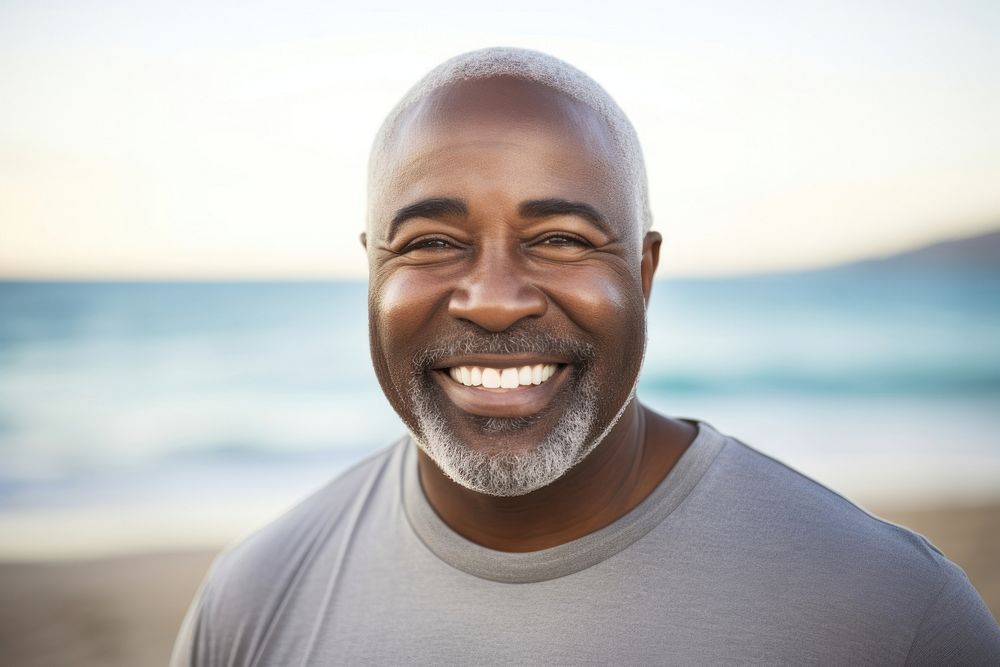 Mature african american man portrait adult smile. AI generated Image by rawpixel.
