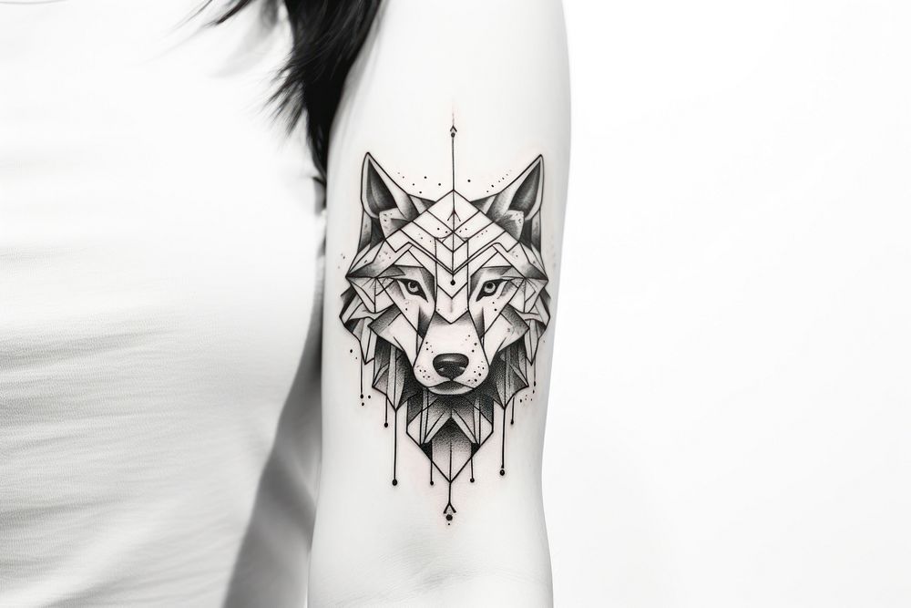 Wolf tattoo drawing sketch. AI generated Image by rawpixel.