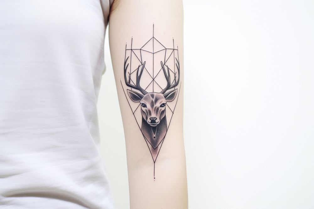 Deer tattoo arm representation. AI generated Image by rawpixel.