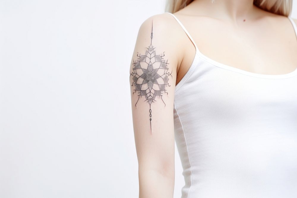 Flower tattoo back skin. AI generated Image by rawpixel.