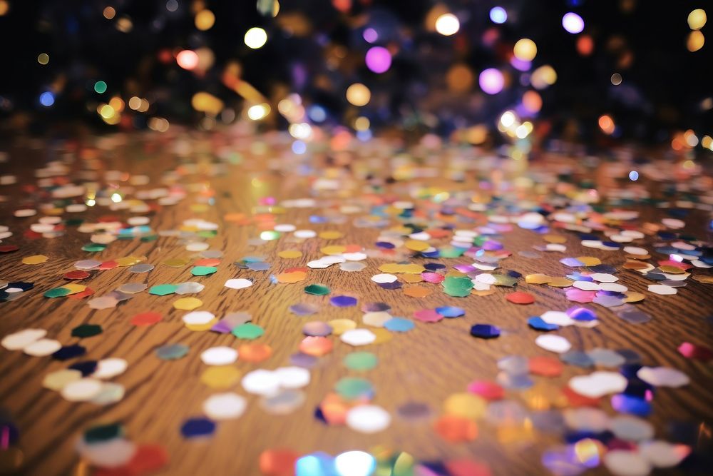 Confetti party illuminated backgrounds. AI generated Image by rawpixel.