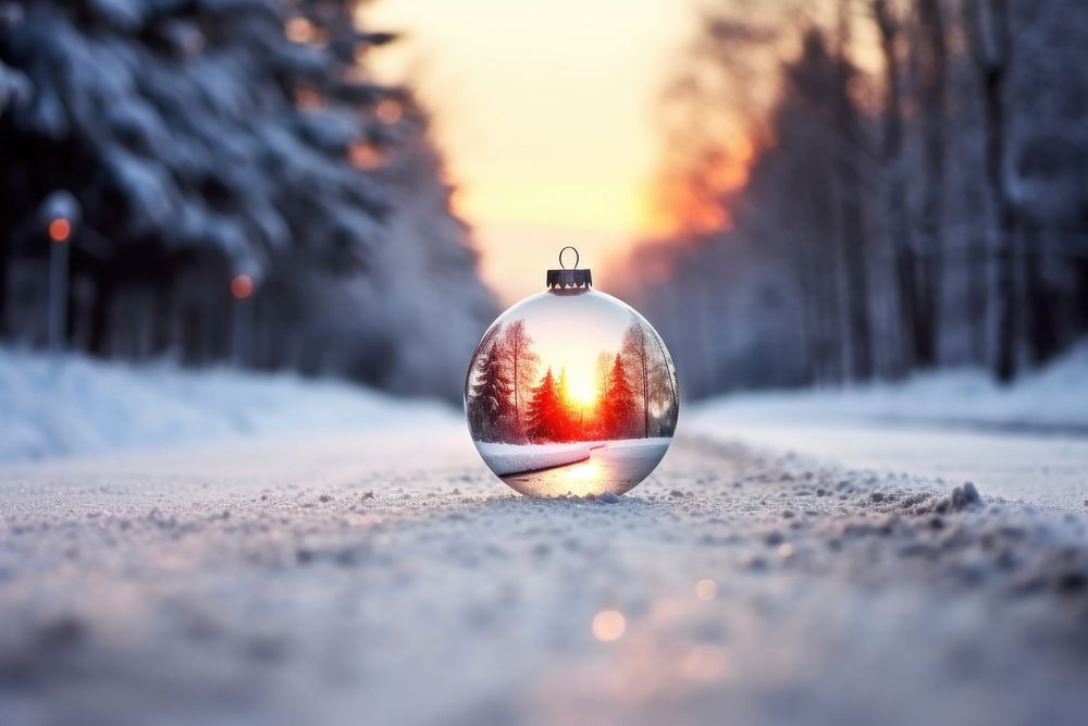 Christmas bauble outdoors nature photo. AI generated Image by rawpixel.