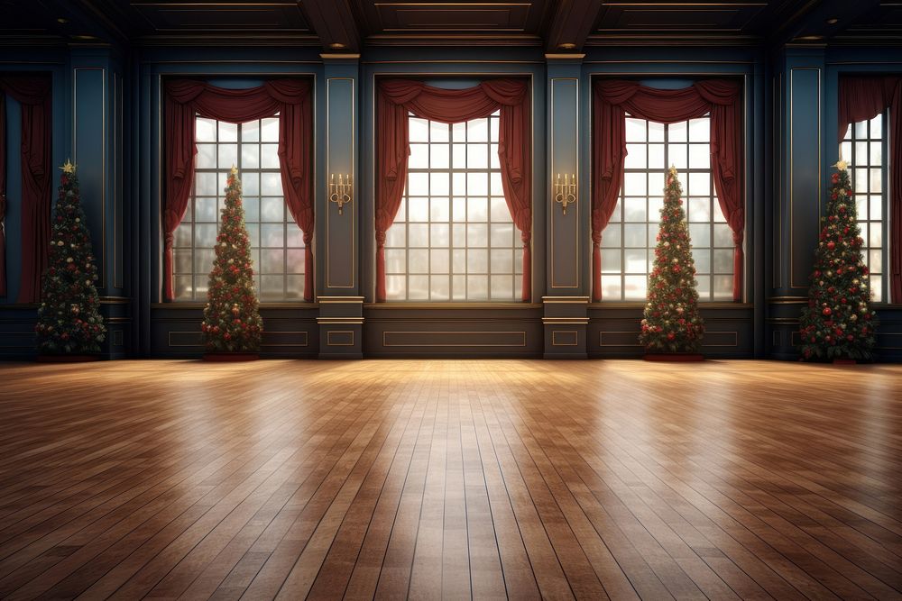 Christmas ballroom backdrop. AI generated Image by rawpixel.