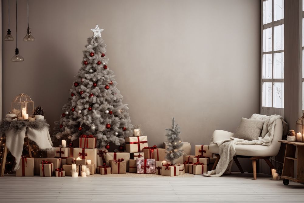 Christmas living room backdrop. AI Premium Photo rawpixel