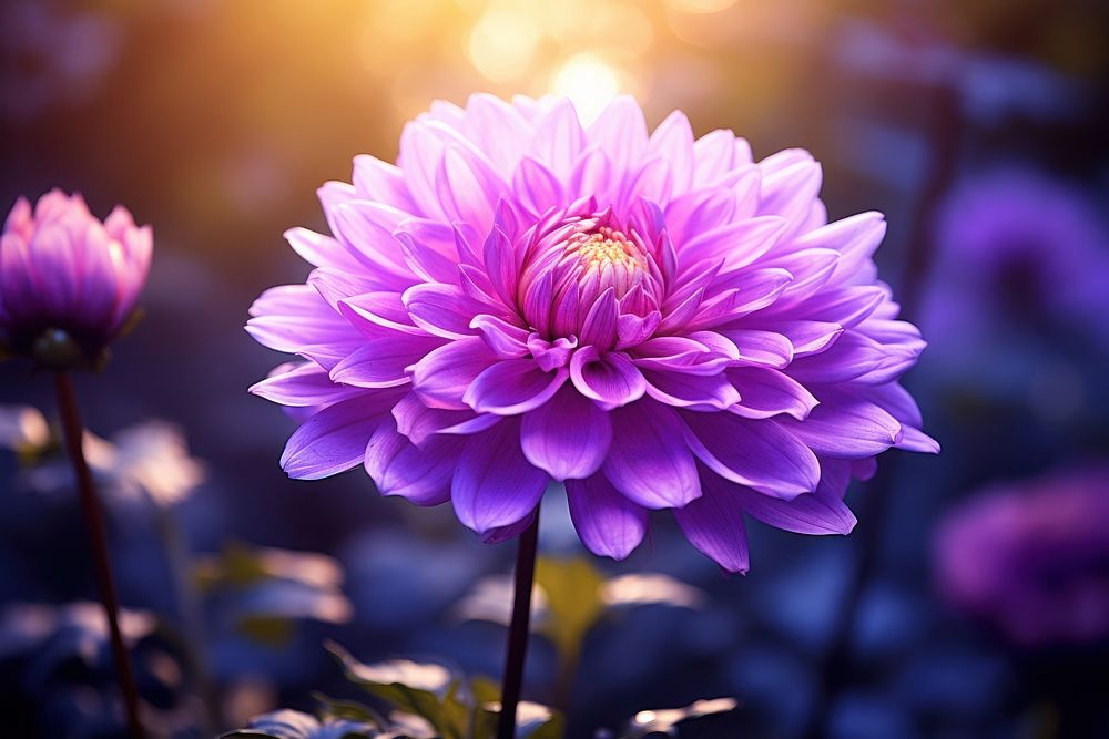 Flower purple outdoors blossom. AI generated Image by rawpixel.
