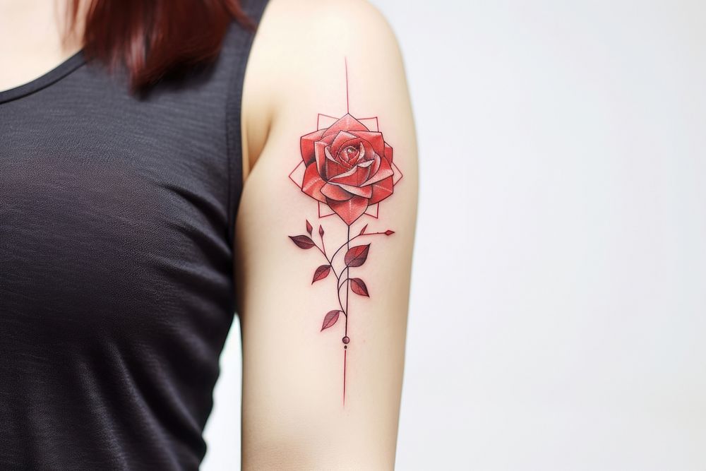 Rose tattoo flower plant. AI generated Image by rawpixel.