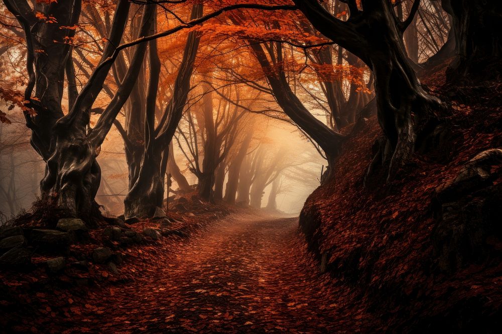 Path autumn landscape outdoors. AI generated Image by rawpixel.