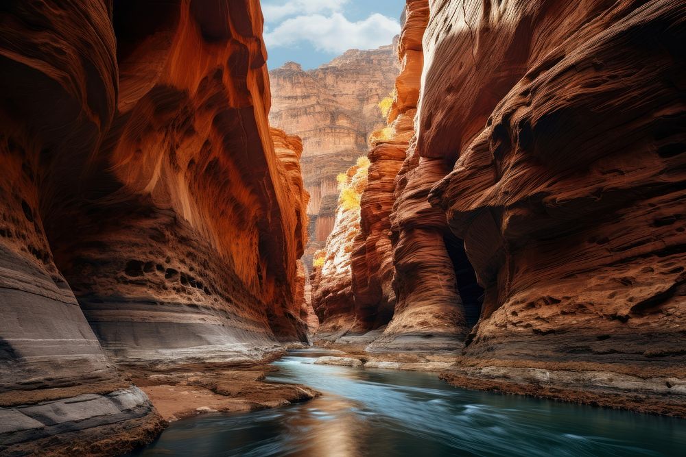 River outdoors canyon nature. AI generated Image by rawpixel.