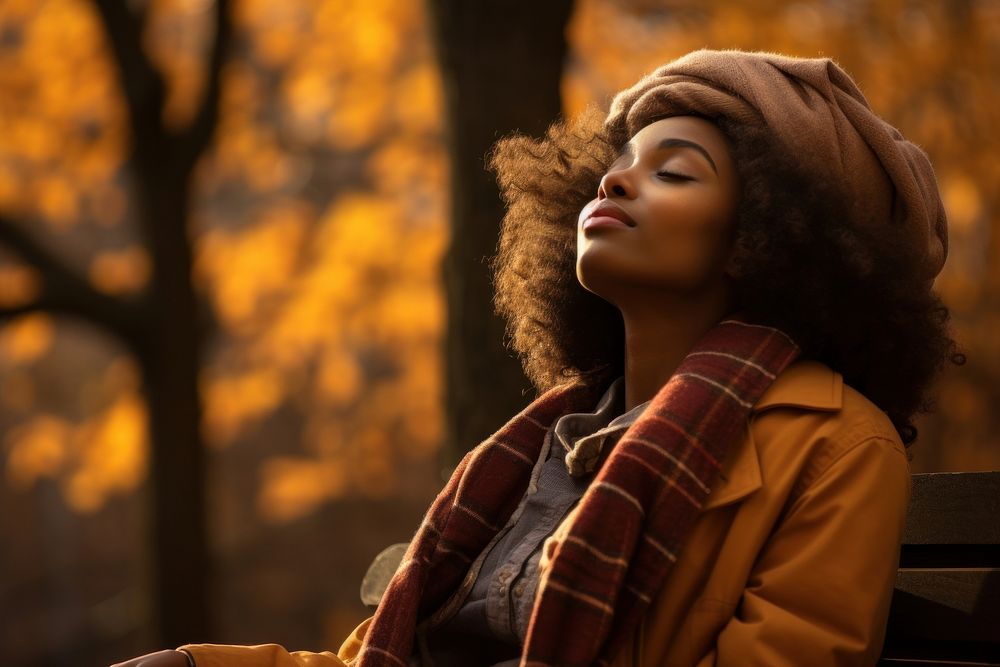 African american woman portrait autumn adult. AI generated Image by rawpixel.