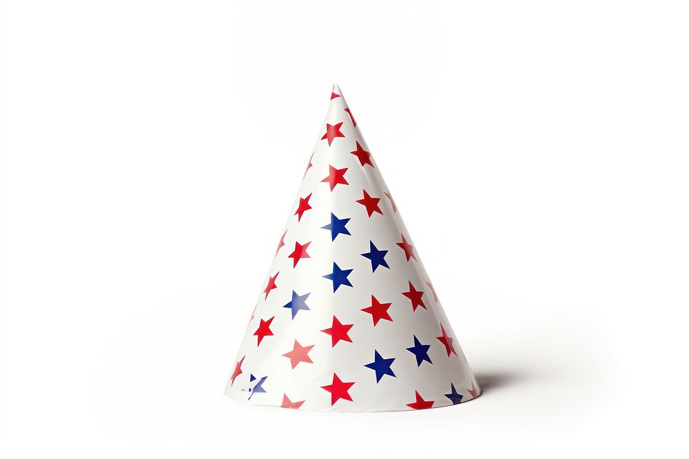 Party hat white background celebration patriotism. AI generated Image by rawpixel.