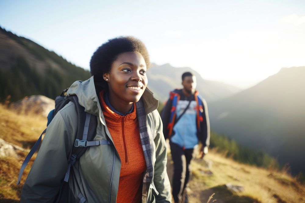 African american friends hiking recreation adventure. AI generated Image by rawpixel.
