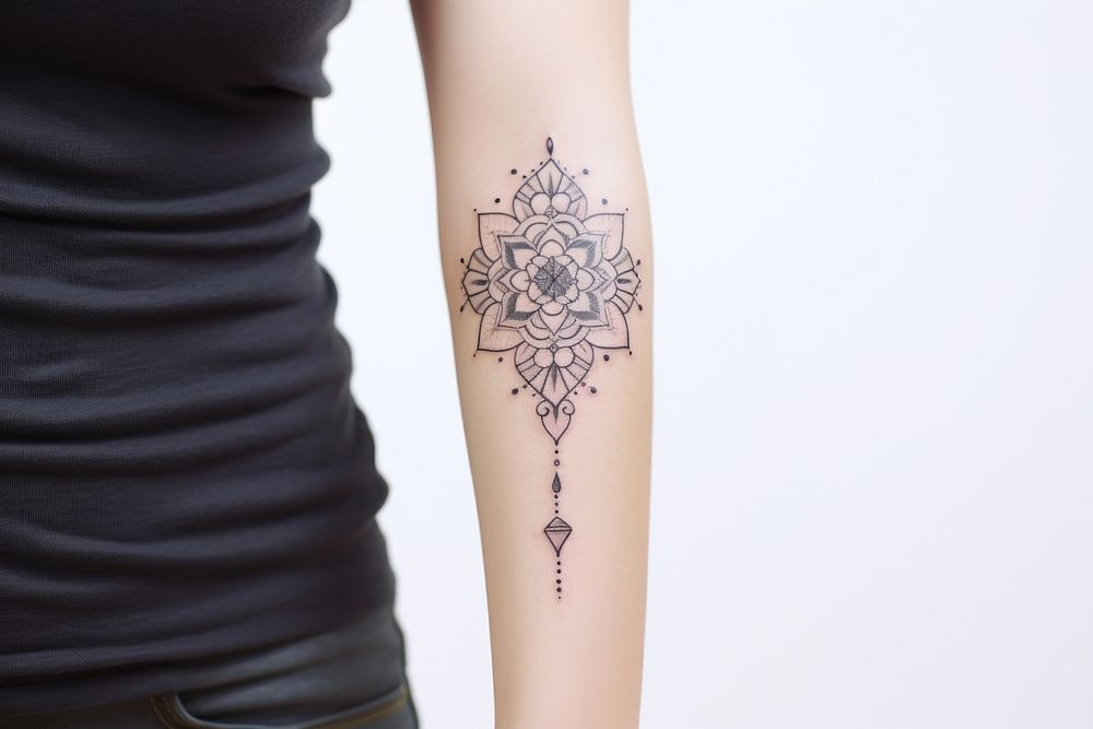 Mandala tattoo skin arm. AI generated Image by rawpixel.