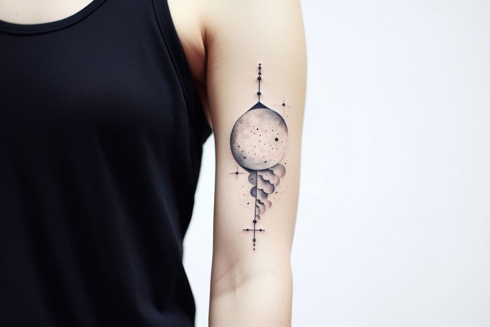 Moon tattoo skin arm. AI generated Image by rawpixel.