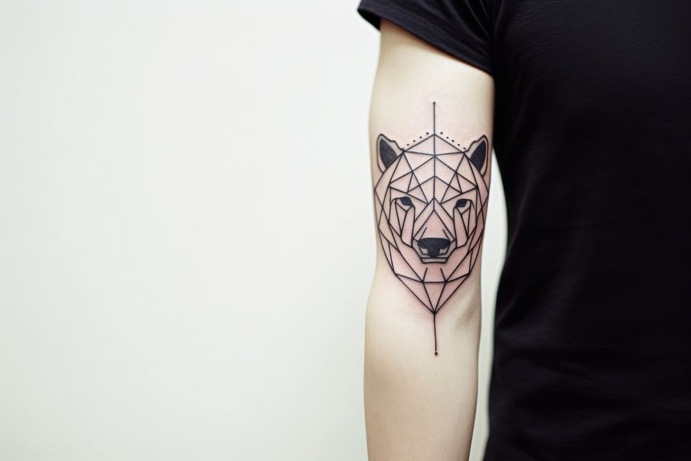 Bear tattoo skin arm. AI generated Image by rawpixel.