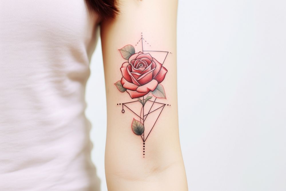 Rose tattoo flower hand. AI generated Image by rawpixel.
