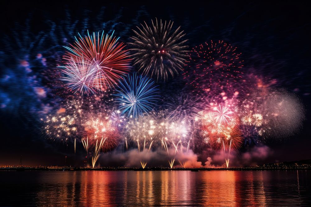 Fireworks night celebration outdoors. AI generated Image by rawpixel.