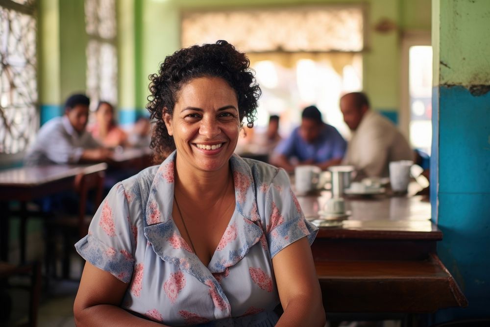 Cuban woman owner restaurant adult smile. AI generated Image by rawpixel.