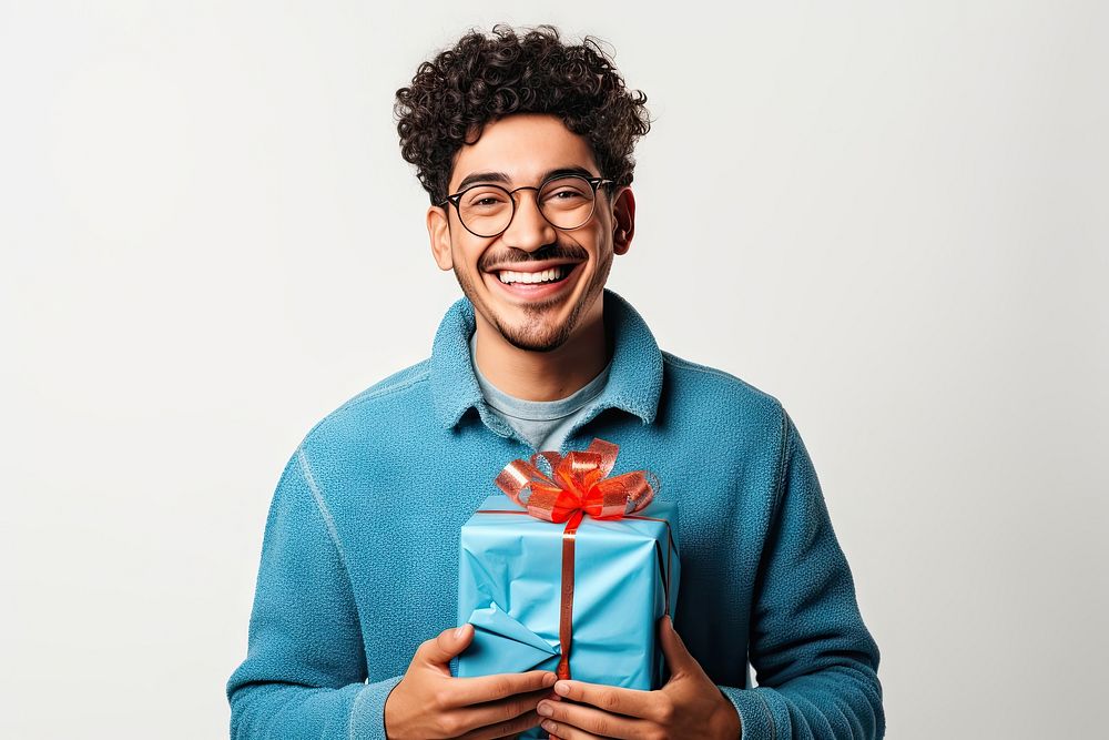 Latin man glasses smiling adult. AI generated Image by rawpixel.