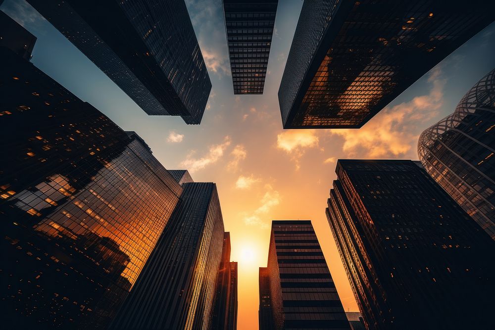 Skyscrapers architecture cityscape outdoors. AI generated Image by rawpixel.