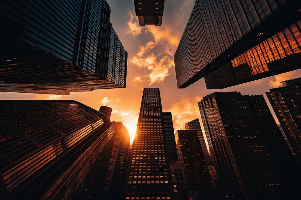 Skyscrapers architecture cityscape outdoors. AI generated Image by rawpixel.