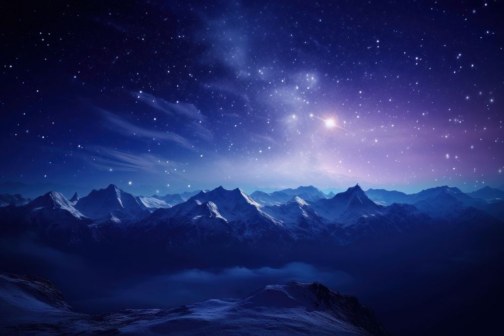 Mountain night landscape astronomy. AI generated Image by rawpixel.