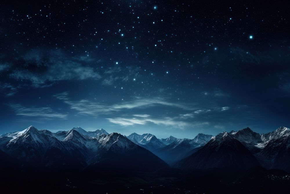 Mountain night landscape panoramic. AI | Free Photo - rawpixel