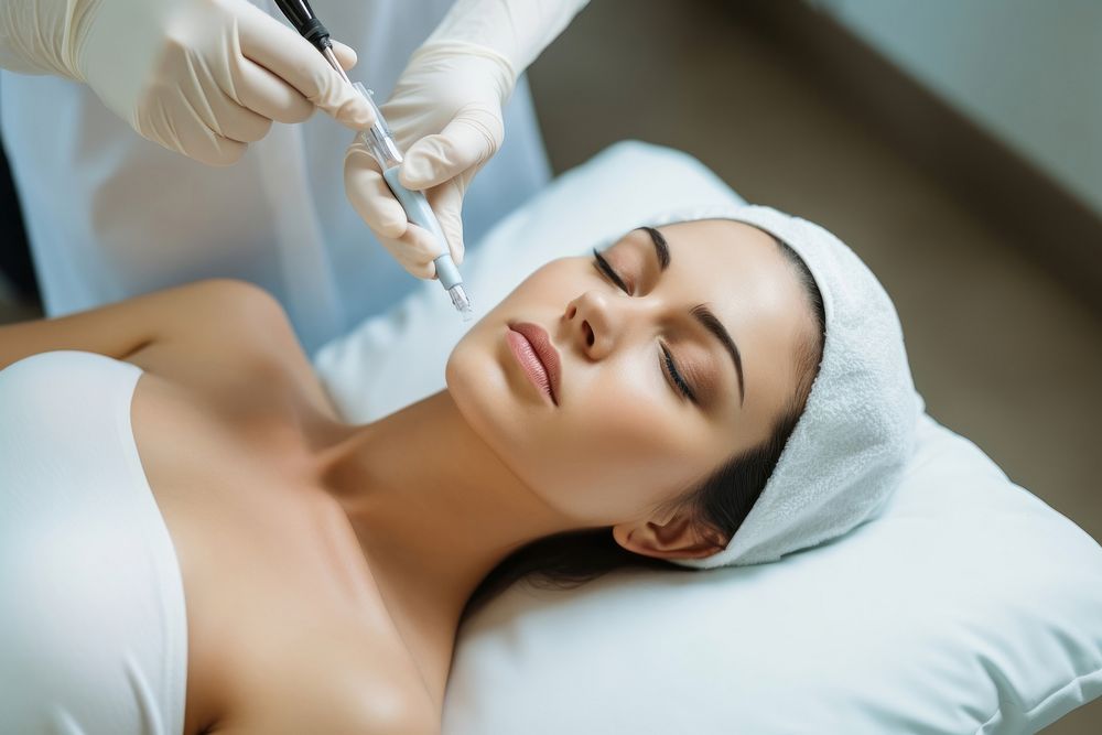 Woman receiving botox adult screwdriver relaxation. AI generated Image by rawpixel.