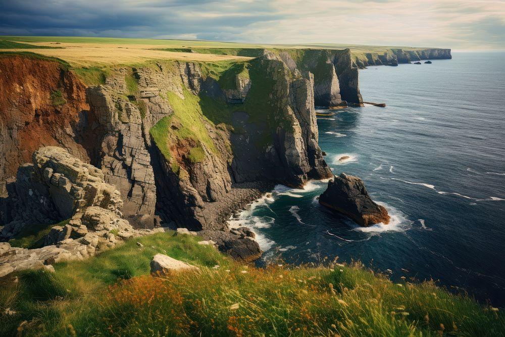 Landscape cliff promontory outdoors. AI generated Image by rawpixel.