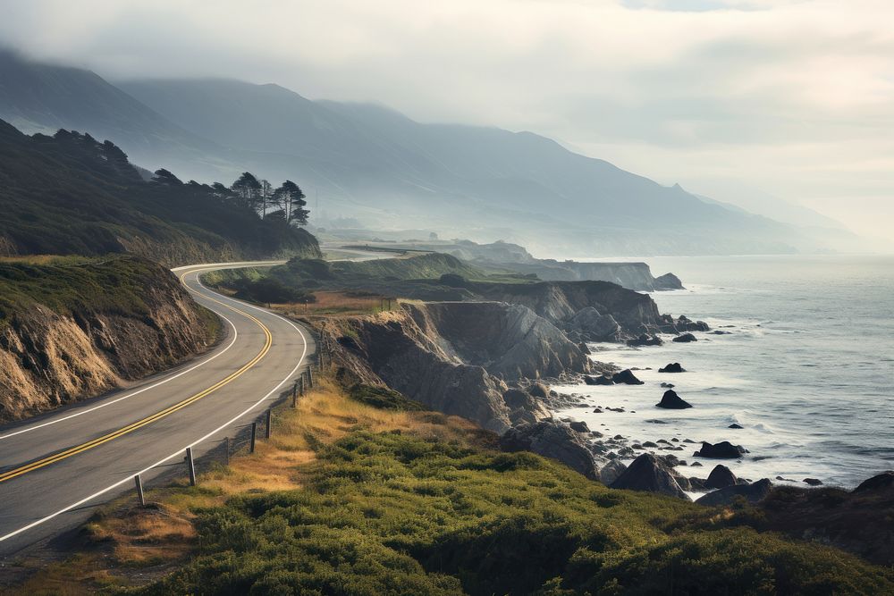 Road landscape outdoors highway. AI generated Image by rawpixel.