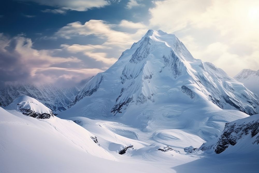 Snow mountains landscape outdoors glacier. AI generated Image by rawpixel.