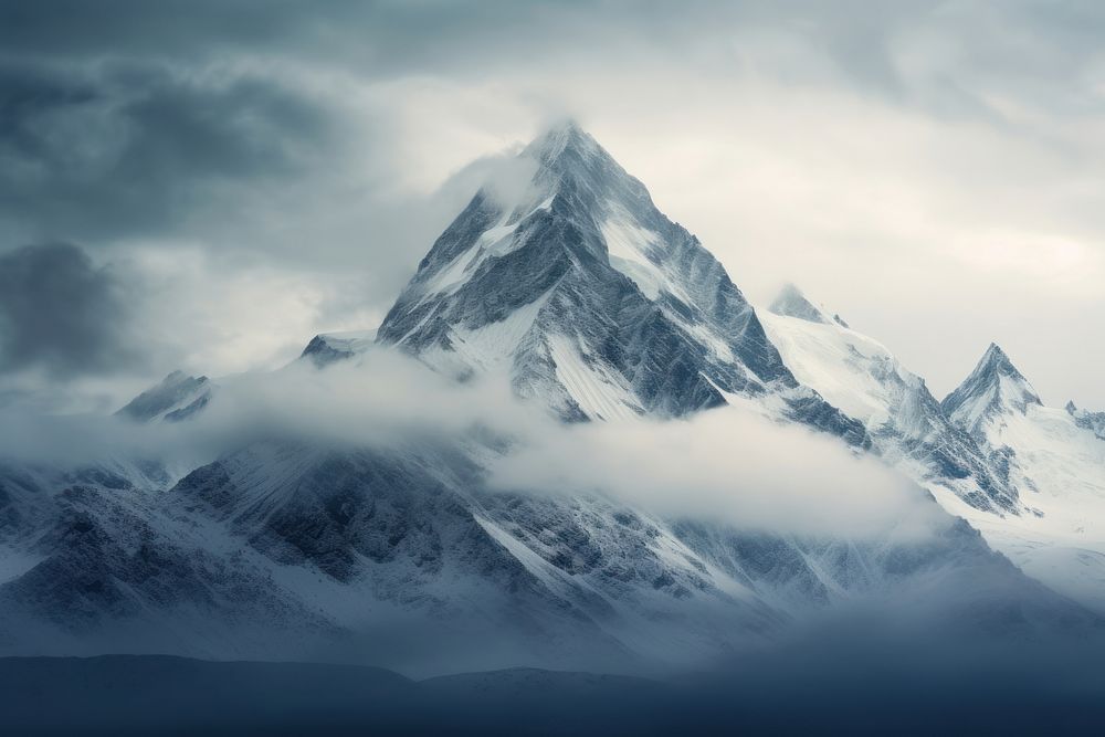 Snow mountains landscape outdoors nature. AI generated Image by rawpixel.
