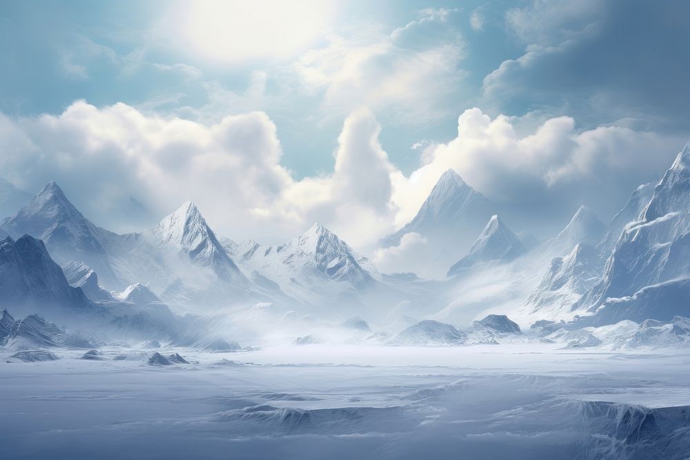 Snow mountains landscape panoramic outdoors. AI generated Image by rawpixel.