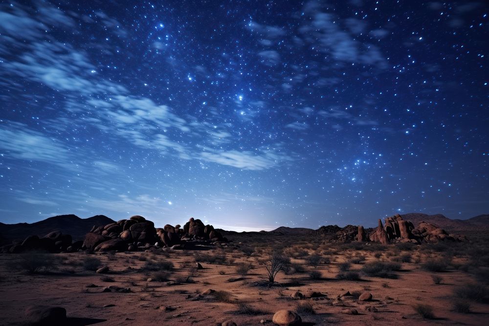 Landscape night astronomy outdoors. AI generated Image by rawpixel.