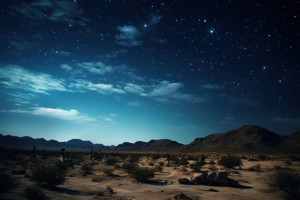Landscape night outdoors nature. AI generated Image by rawpixel.