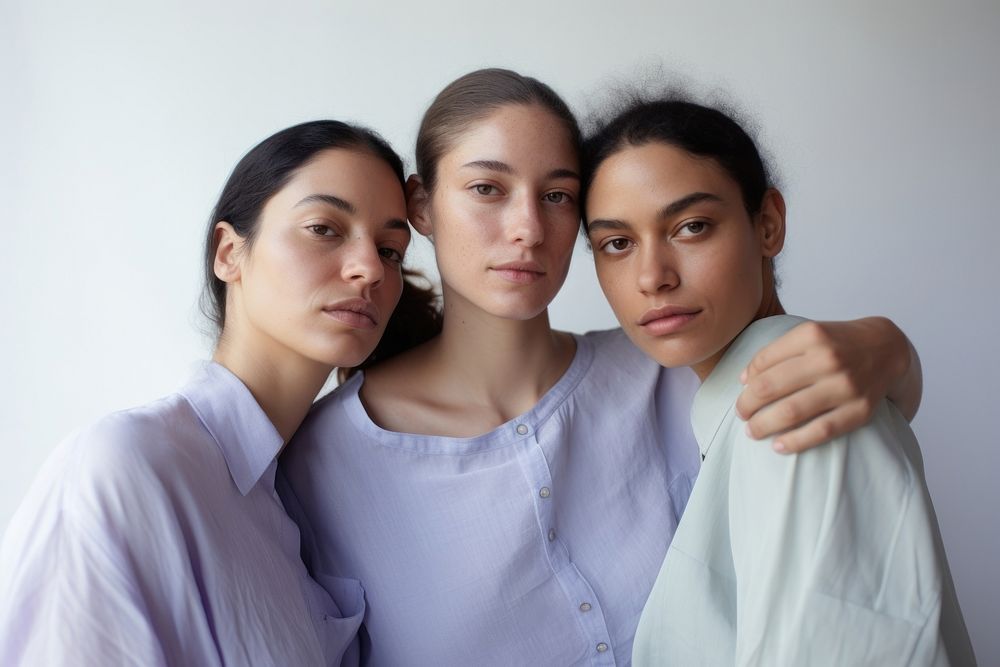 Three young Cuban women standing portrait looking. AI generated Image by rawpixel.