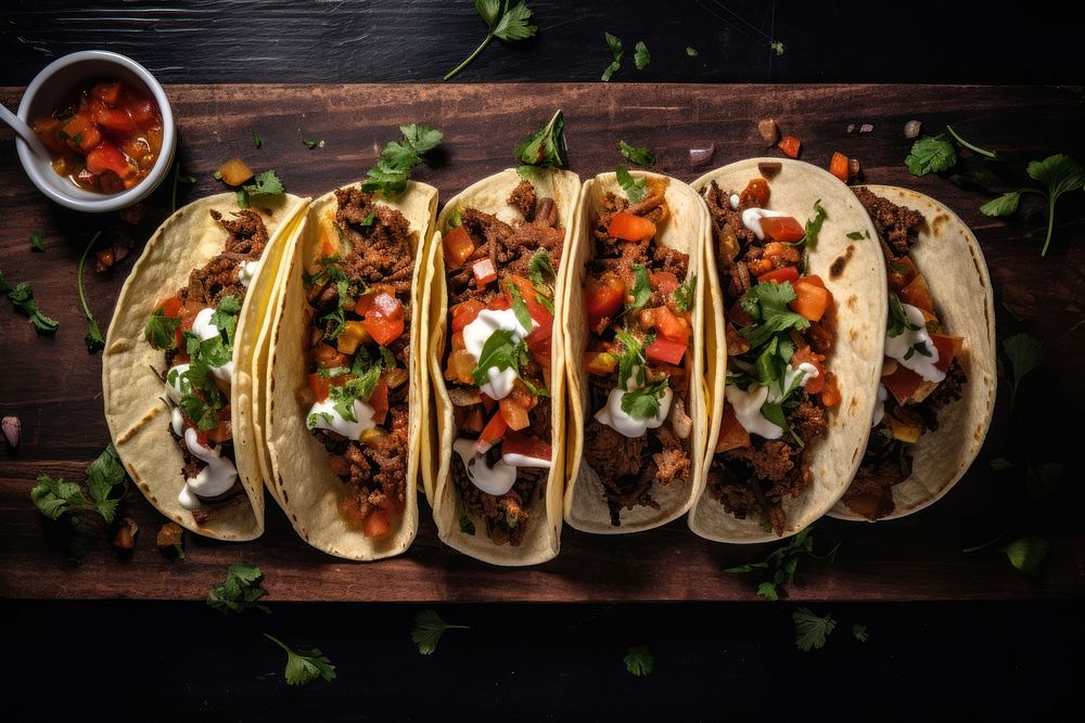 Delicious beef tacos food meat vegetable. AI generated Image by rawpixel.
